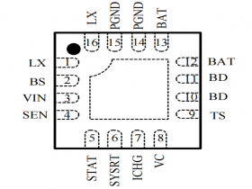VAS5280升压充电 功率 MOS 内置,输入 5V/2A,效率达 90%