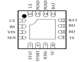 VAS5280升压充电 功率 MOS 内置，输入 5V/2A，效率达 90%